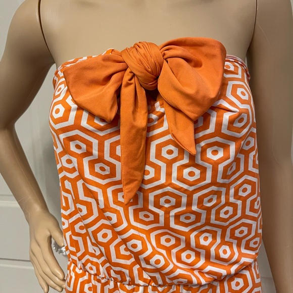 mud pie Leighton 3 Way Maxi Dress Orange/White - Picture 4 of 9